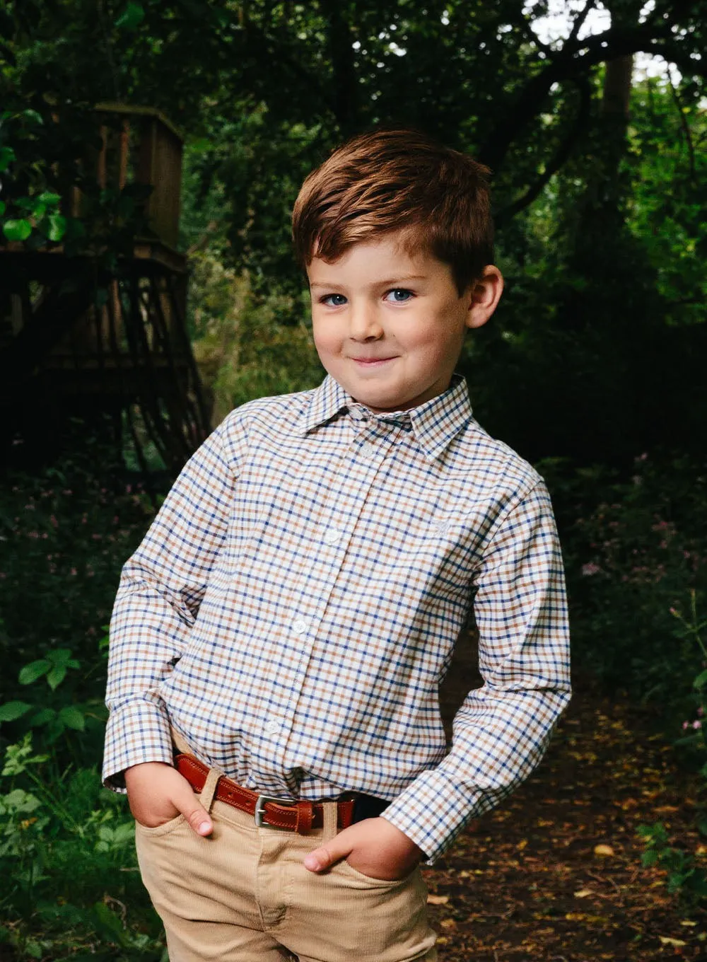 Oliver Shirt in Camel Check