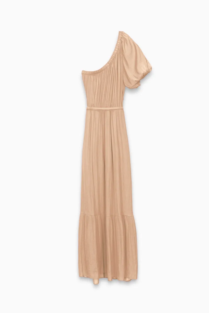 One-shoulder Gathered Maxi Dress