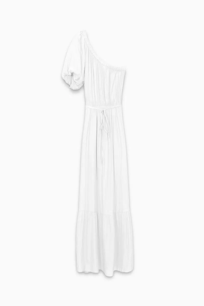 One-shoulder Gathered Maxi Dress