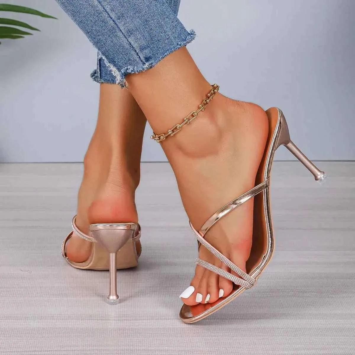 Open Toe Stiletto Sandals