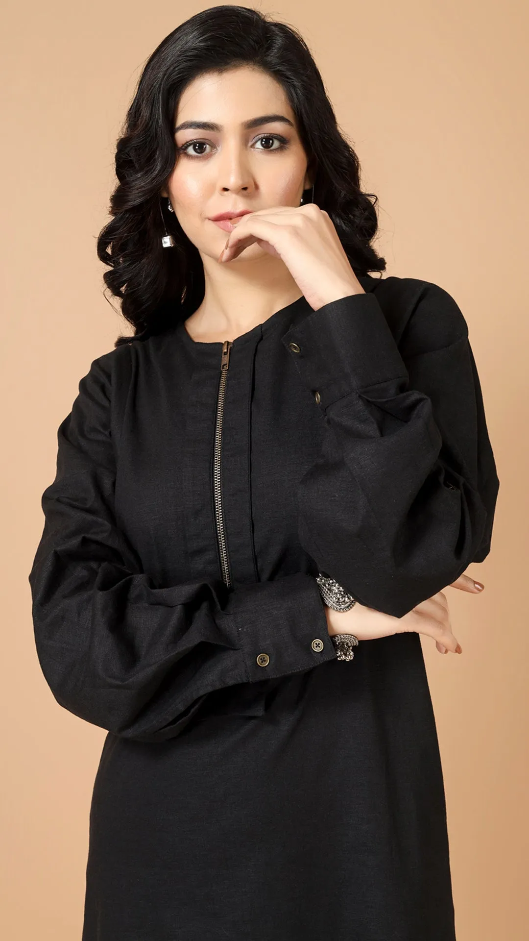OVERSIZE ZIPPER DRESS