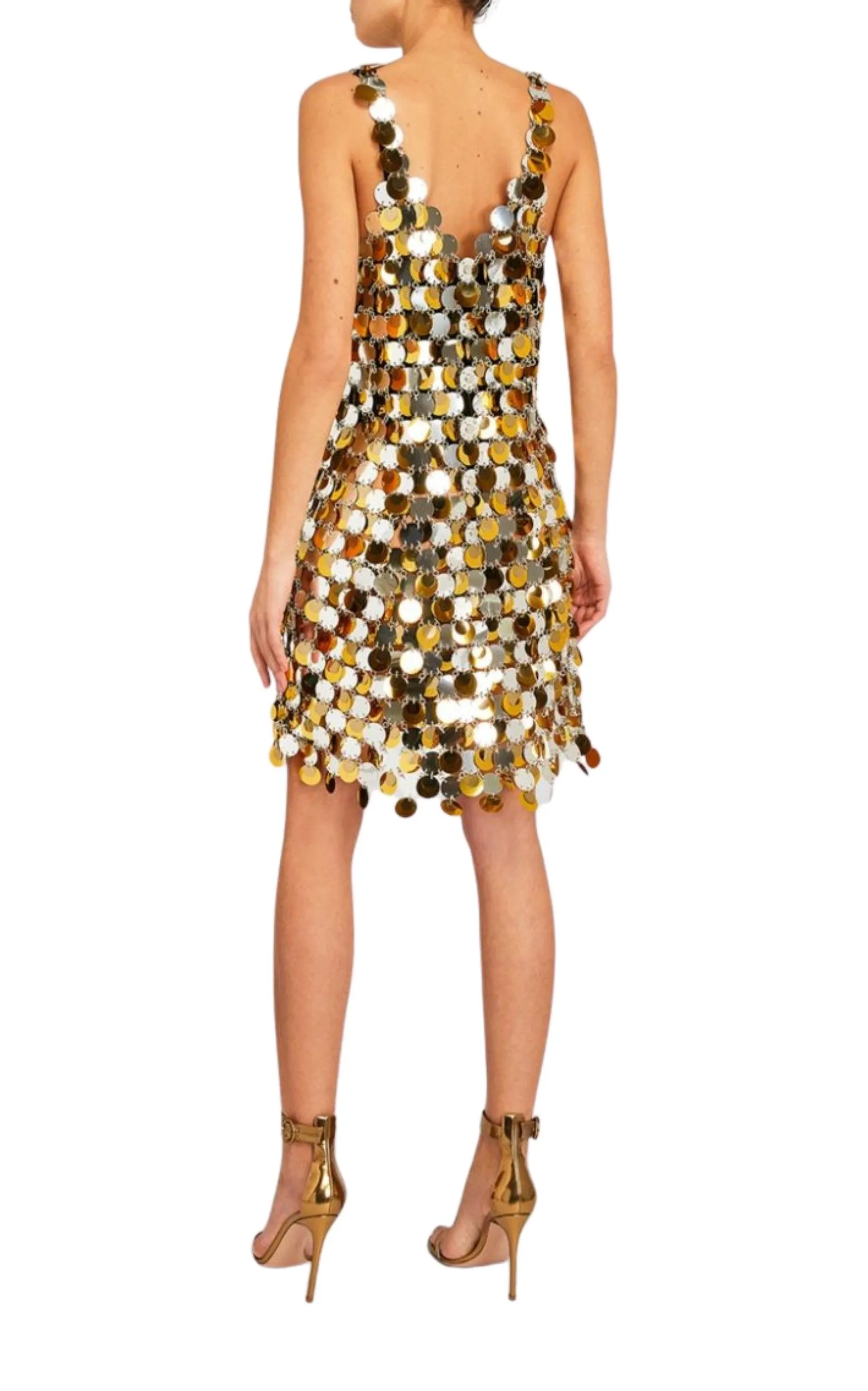 Oversized Paliette-Embellished Mini Dress