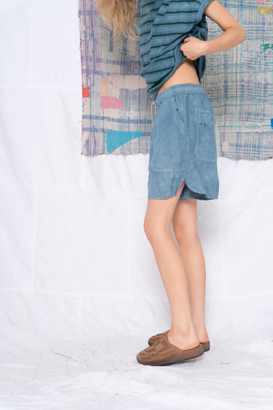 P62 Weekend Short Wild Silk & Hemp Teal