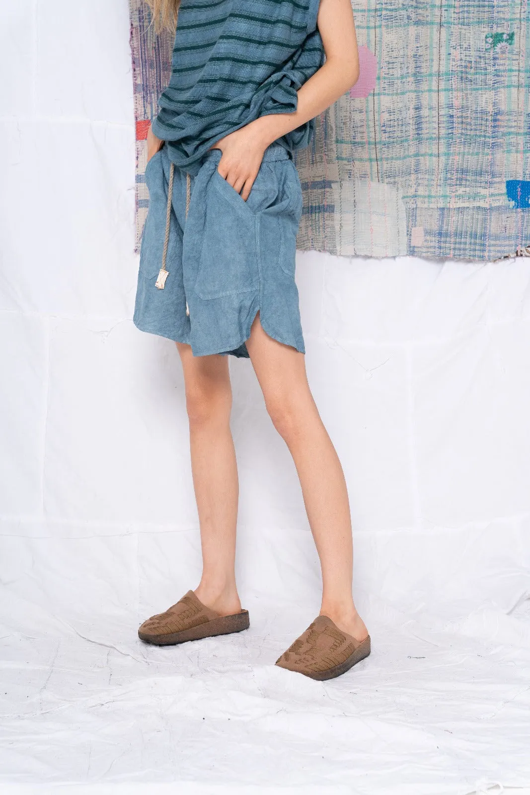 P62 Weekend Short Wild Silk & Hemp Teal