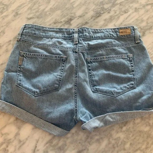 Paige Light Wash Denim Shorts - Size 28