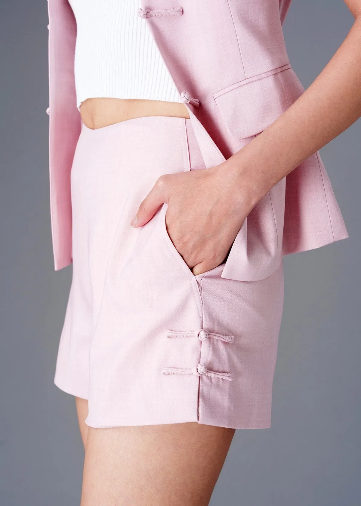 Pankou Linen Shorts (Soft Pink)
