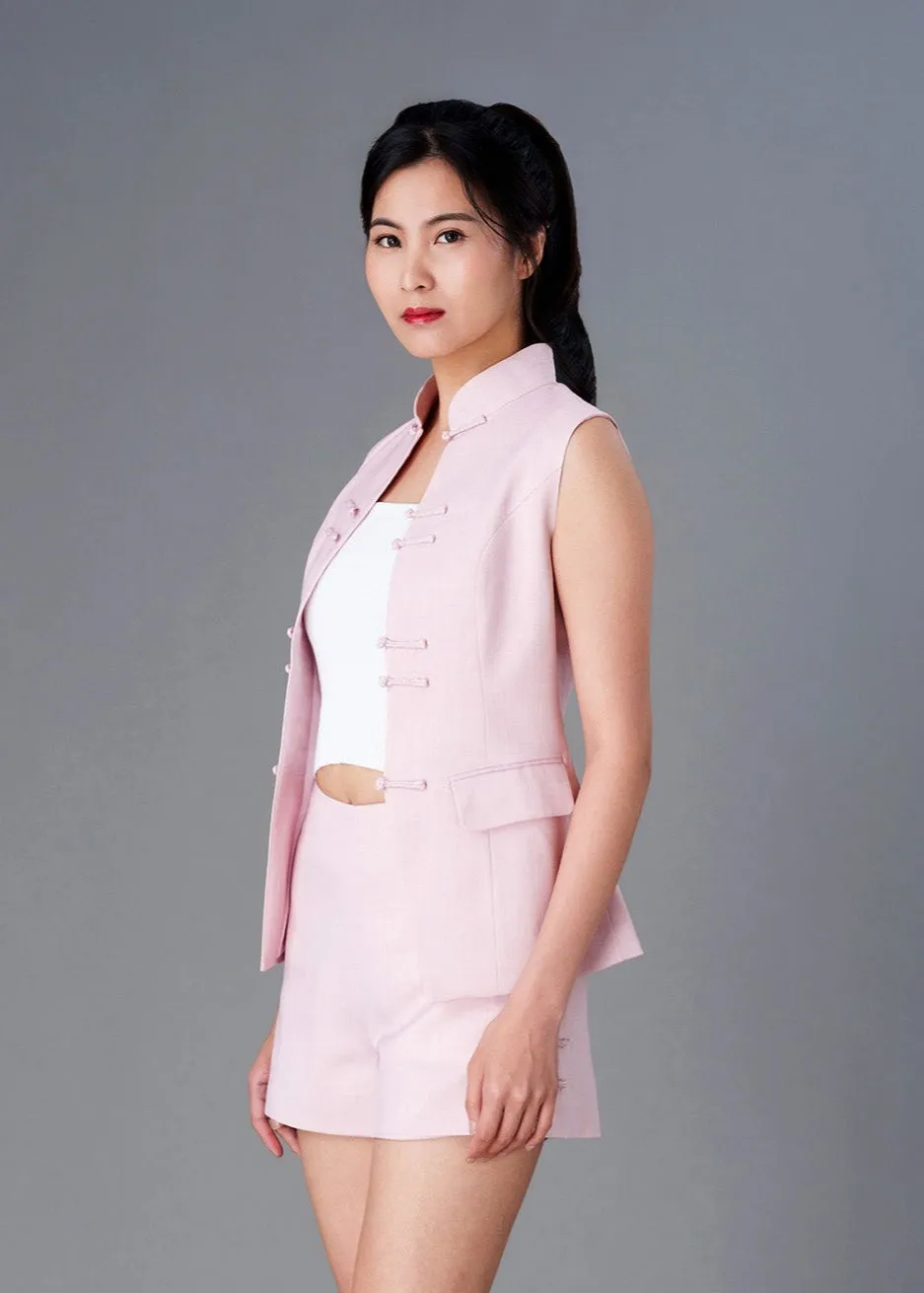 Pankou Linen Shorts (Soft Pink)
