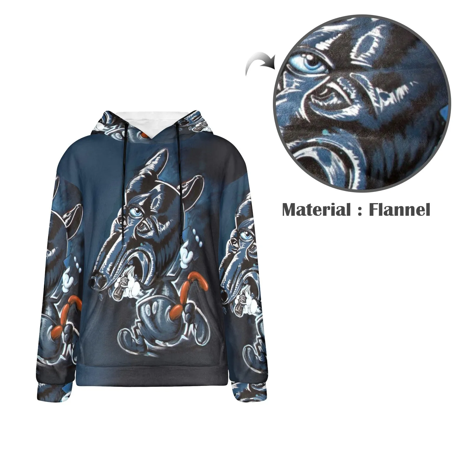 Panspermia Orion Dog Men's Flannel Hoodie