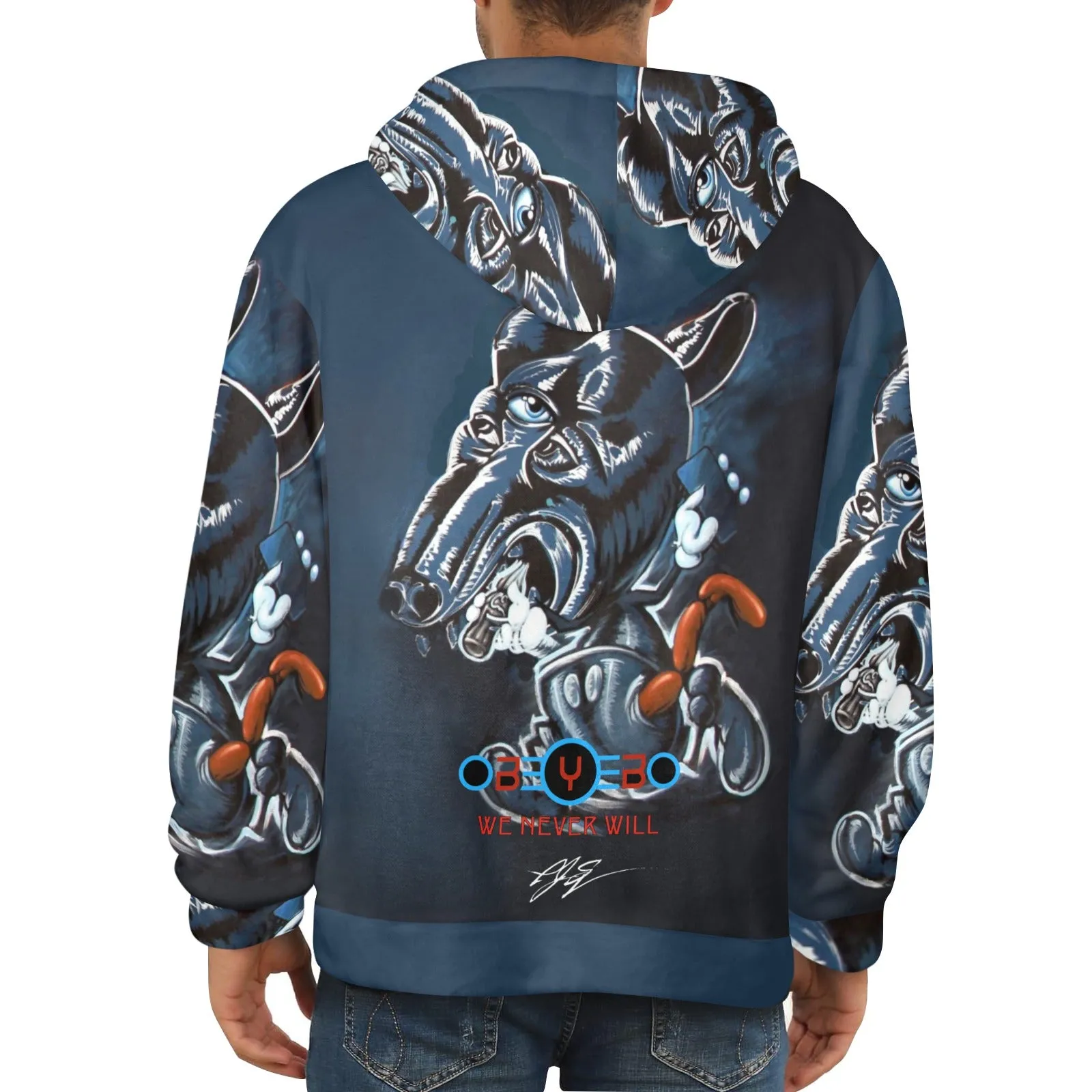 Panspermia Orion Dog Men's Flannel Hoodie