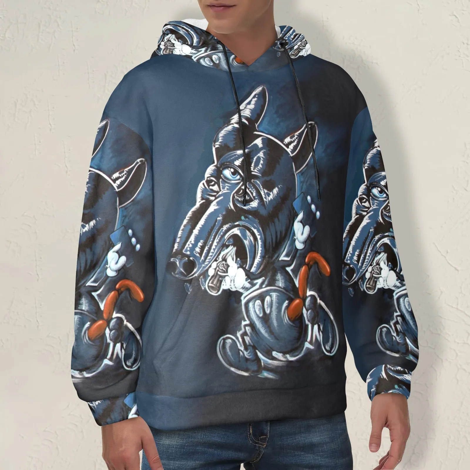 Panspermia Orion Dog Men's Flannel Hoodie