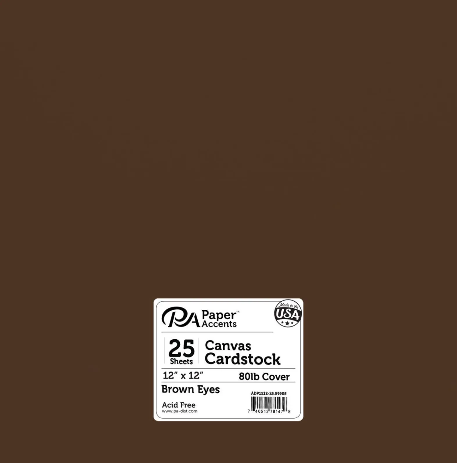 Paper Accents 12x12 80lb Brown Eyes Canvas Cardstock {B728}
