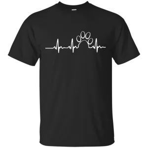 Paw heartbeat t-shirt/hoodie/tank top: dog shirt