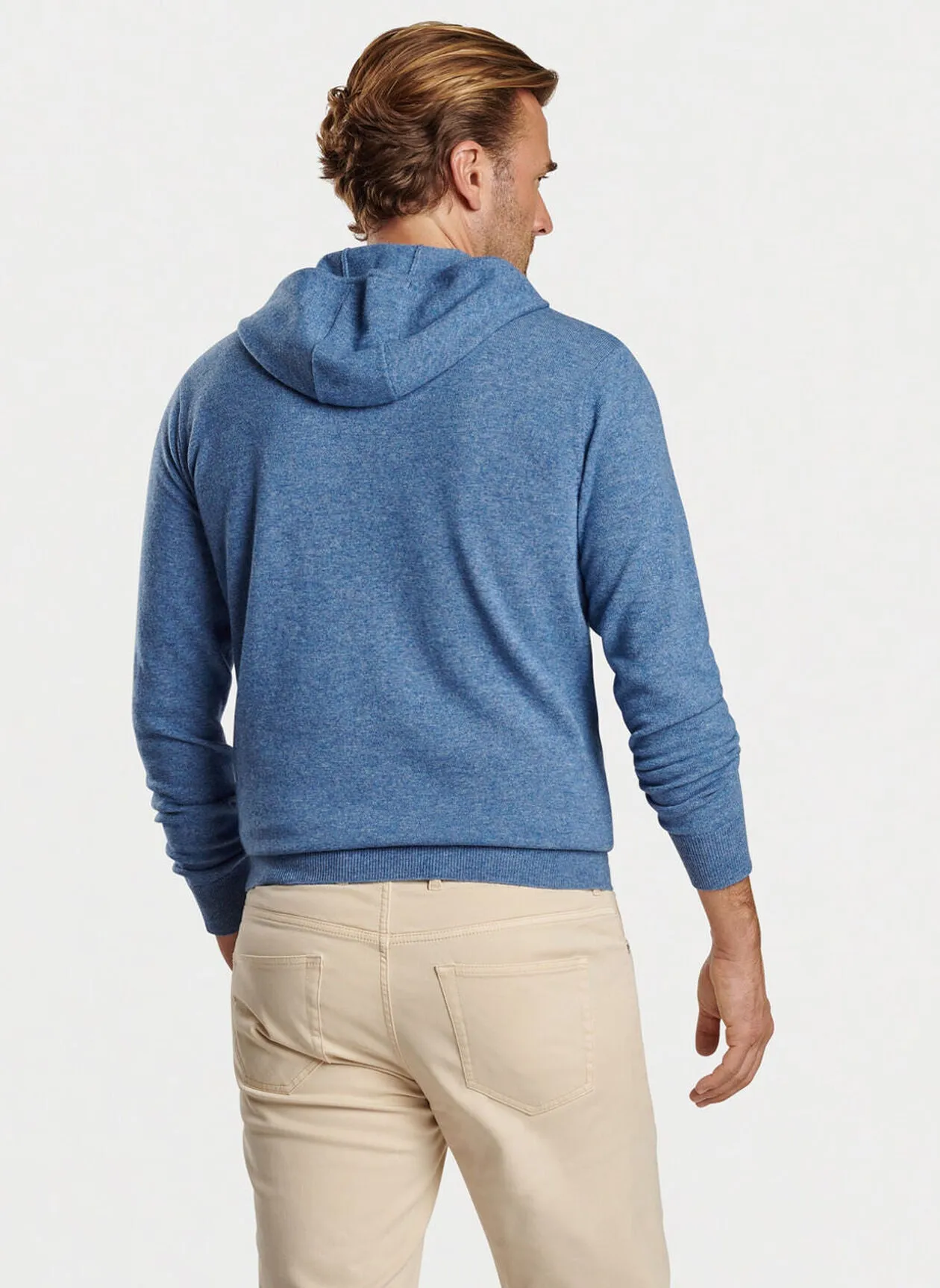 Peter Millar Mens Classic Fit Conway Wool Cashmere Popover Hoodie - VINTAGE