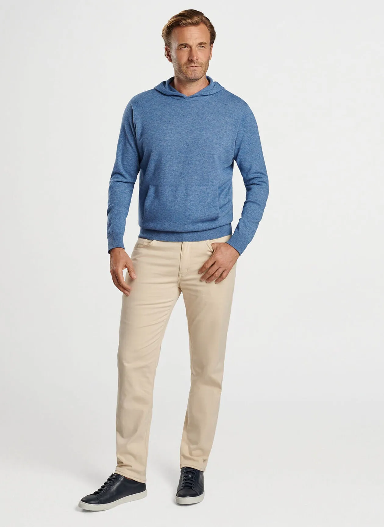 Peter Millar Mens Classic Fit Conway Wool Cashmere Popover Hoodie - VINTAGE