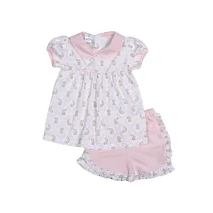 Pink Easter Bunnies Pima Set