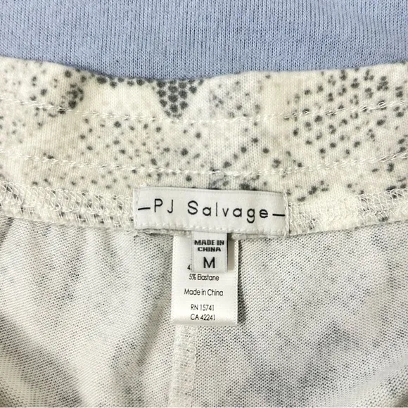 P.J. Salvage Tank Top Shorts Set in Blue and Ivory Snake Print Lounge Pajamas