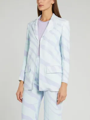 Powder Blue Animal Print Blazer