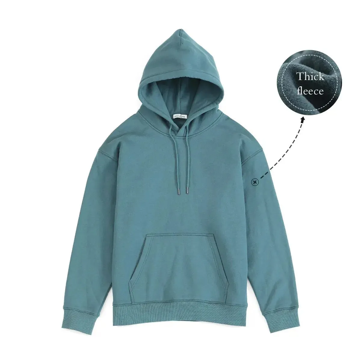 Premium Autumn Hoodies for Men: High-Quality, Thick 360g Fabric, Solid Basic Sweatshirts with Jogger