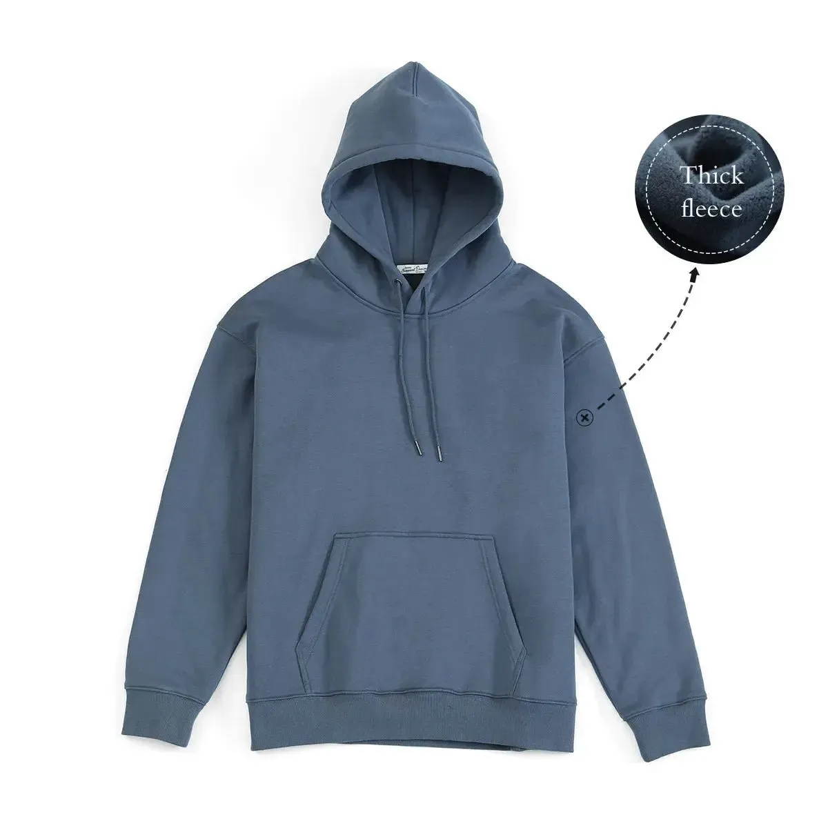 Premium Autumn Hoodies for Men: High-Quality, Thick 360g Fabric, Solid Basic Sweatshirts with Jogger