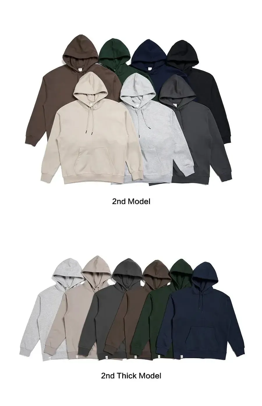 Premium Autumn Hoodies for Men: High-Quality, Thick 360g Fabric, Solid Basic Sweatshirts with Jogger
