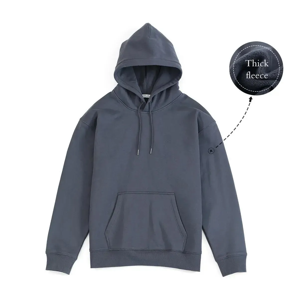 Premium Autumn Hoodies for Men: High-Quality, Thick 360g Fabric, Solid Basic Sweatshirts with Jogger