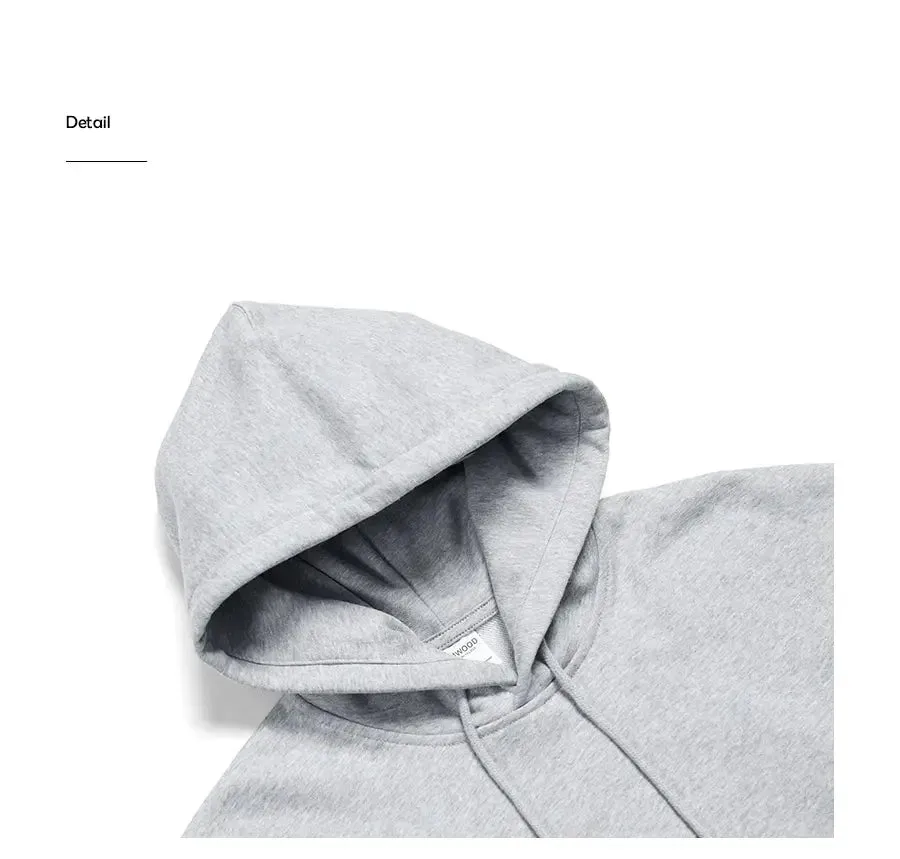 Premium Autumn Hoodies for Men: High-Quality, Thick 360g Fabric, Solid Basic Sweatshirts with Jogger