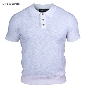 Prestige White Textured Knit Polo