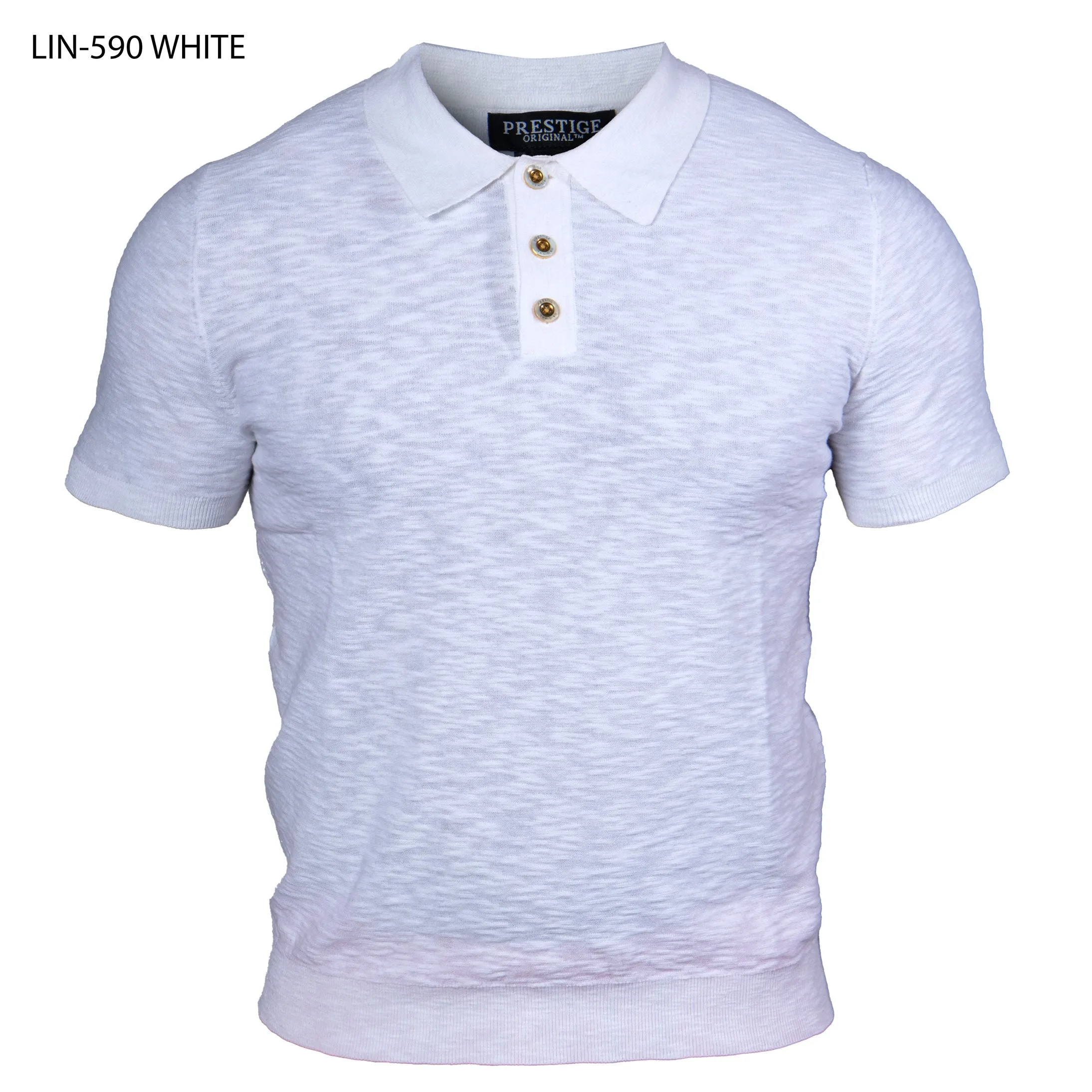 Prestige White Textured Knit Polo