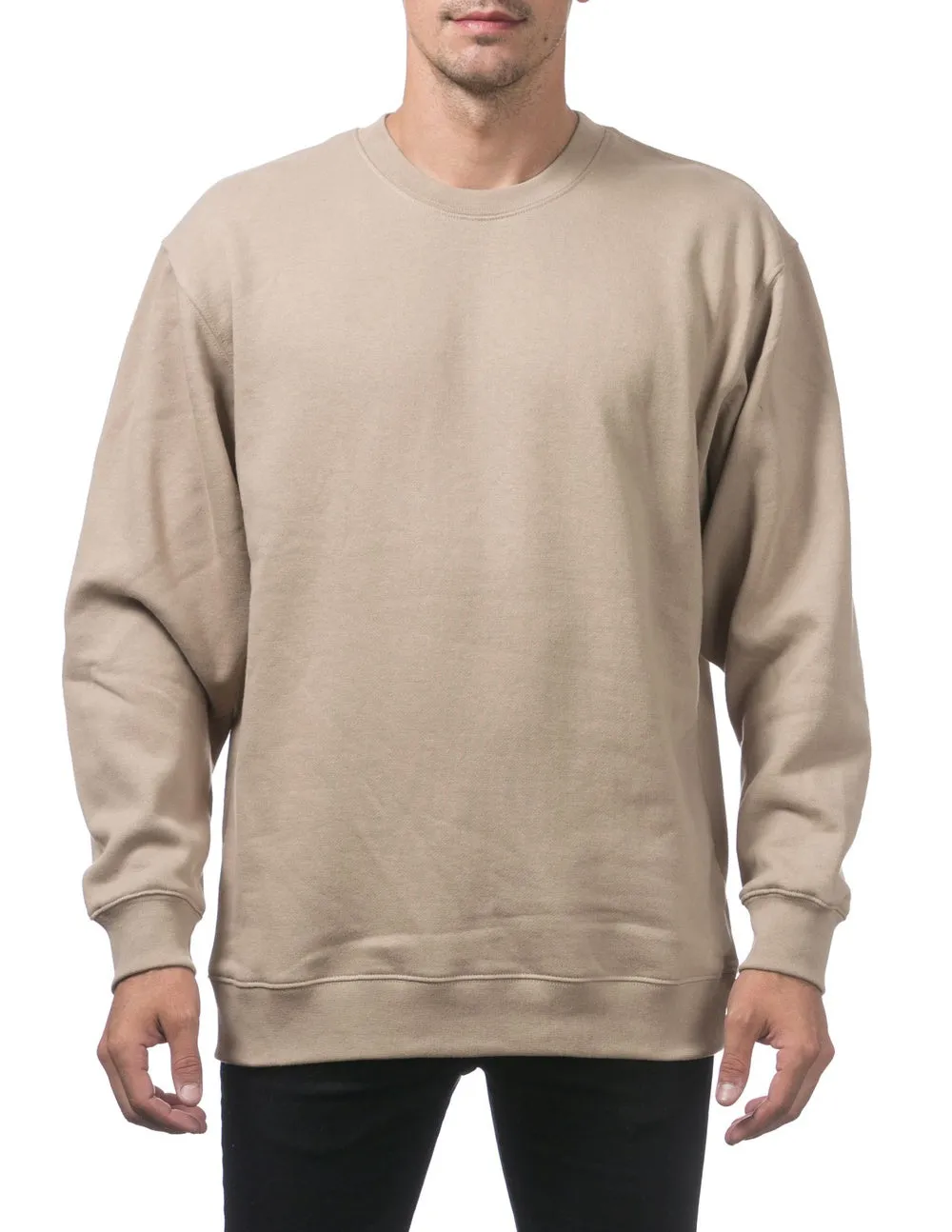 Pro Club Heavyweight Crew Neck Fleece Pullover Sweater (13oz) - KHAKI