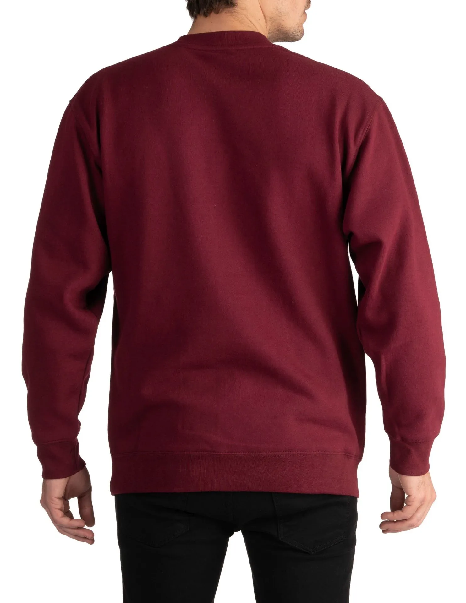 Pro Club Heavyweight Crew Neck Fleece Pullover Sweater (13oz) - MAROON