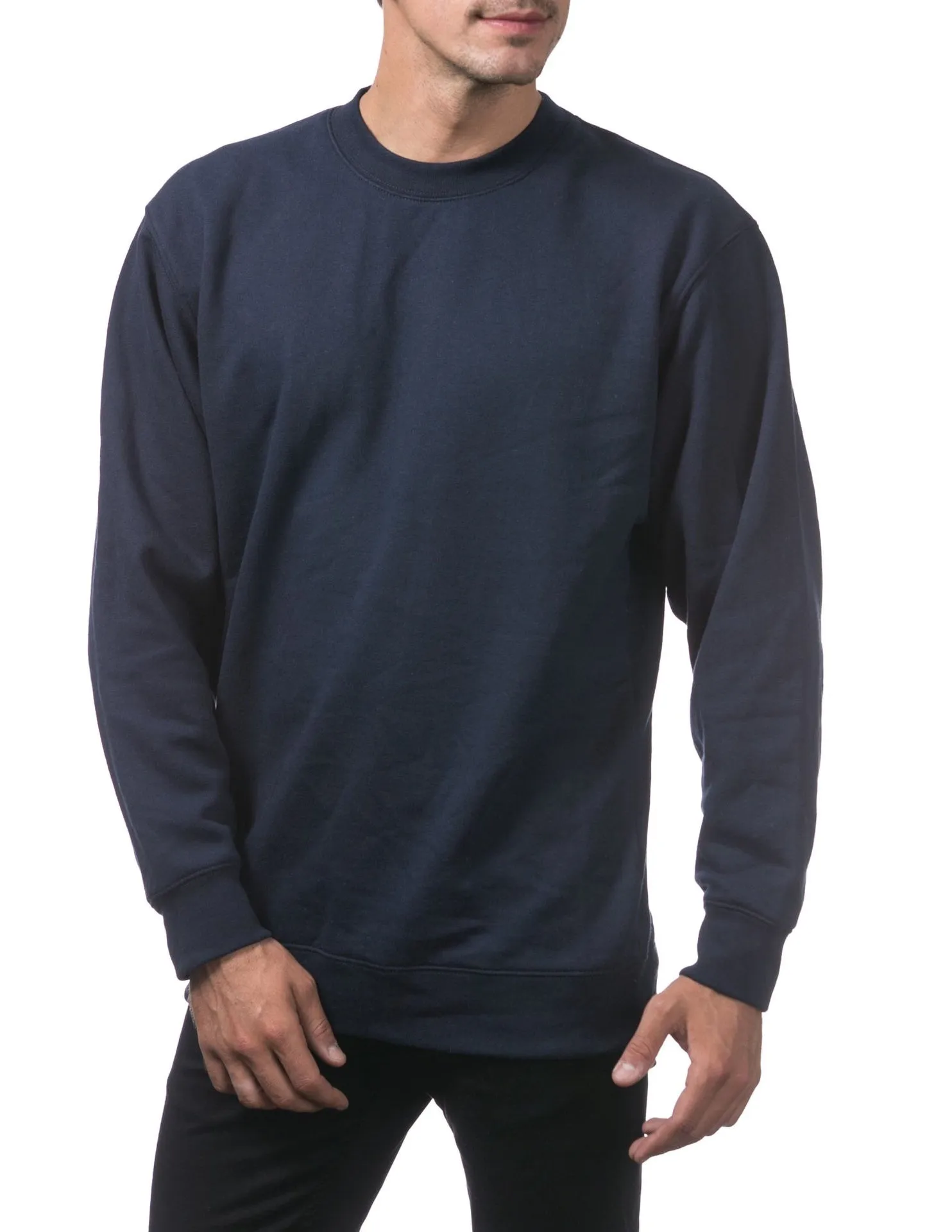 Pro Club Heavyweight Crew Neck Fleece Pullover Sweater (13oz) - NAVY