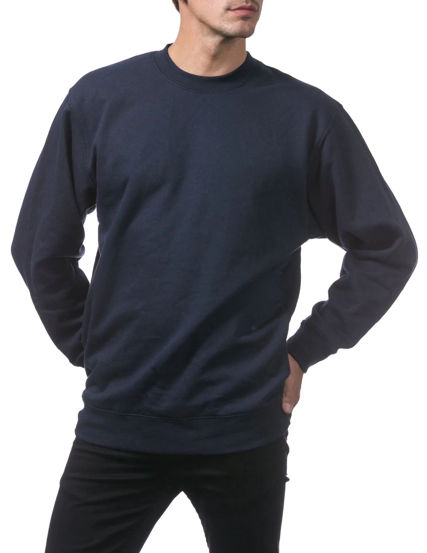 Pro Club Heavyweight Crew Neck Fleece Pullover Sweater (13oz) - NAVY
