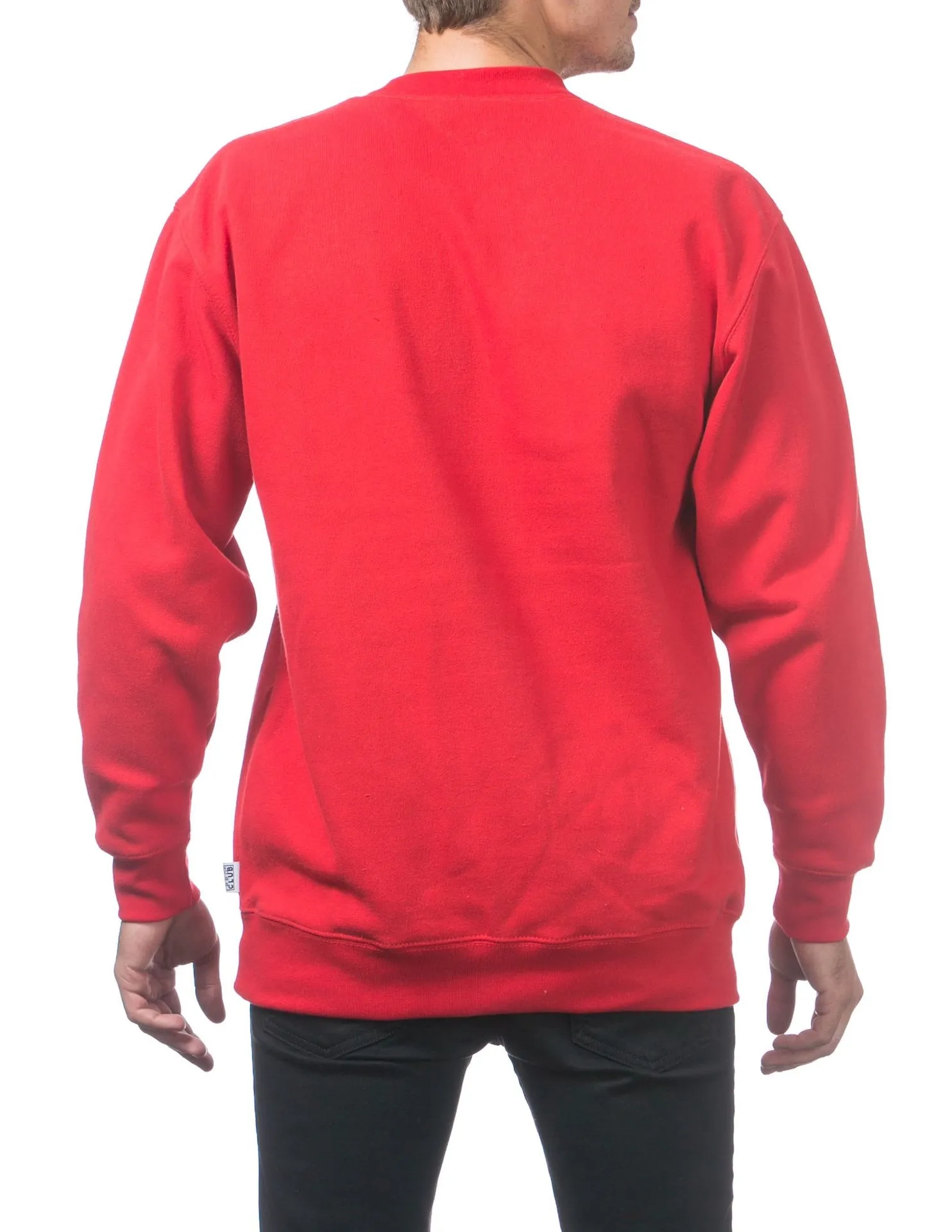 Pro Club Heavyweight Crew Neck Fleece Pullover Sweater (13oz) - RED