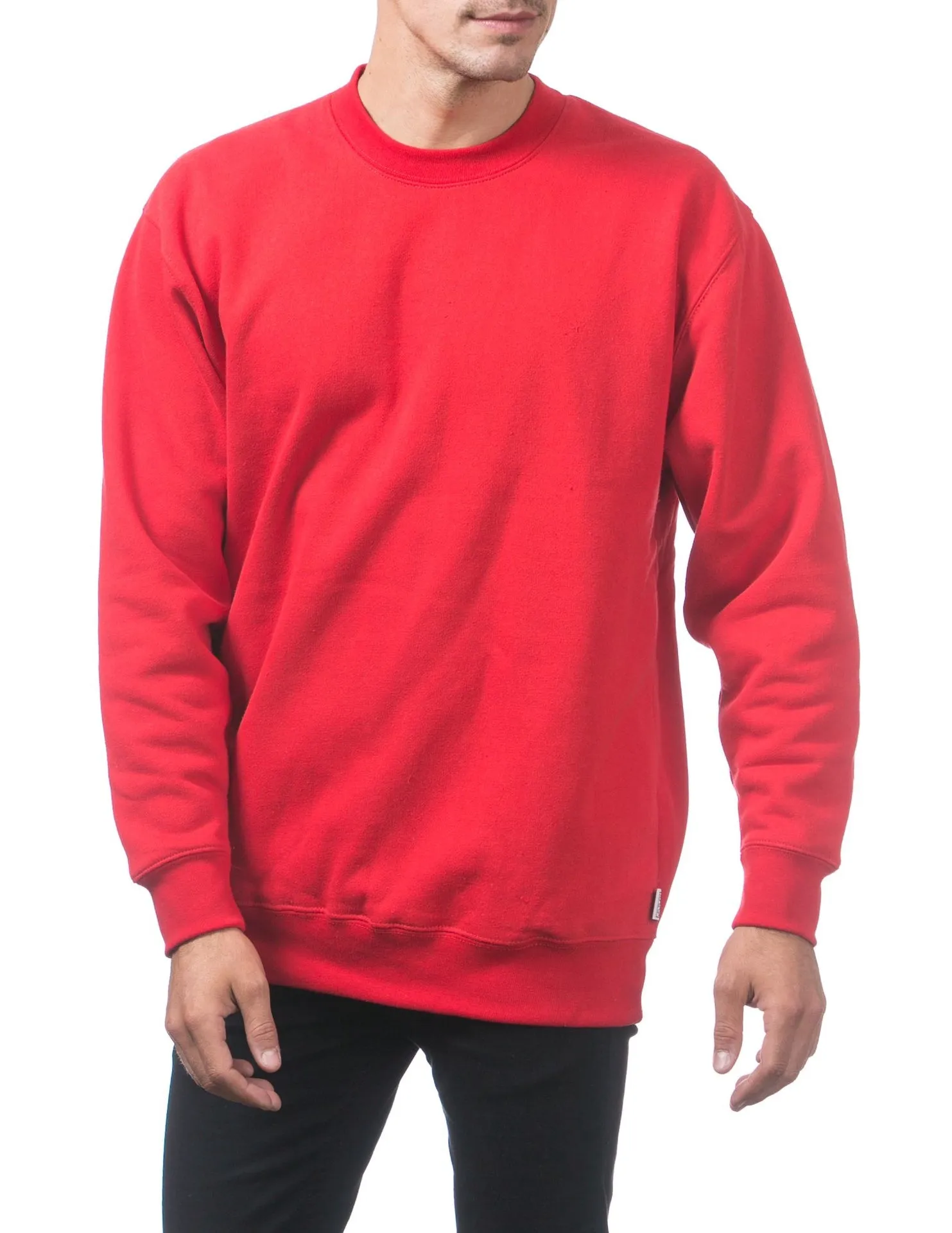 Pro Club Heavyweight Crew Neck Fleece Pullover Sweater (13oz) - RED