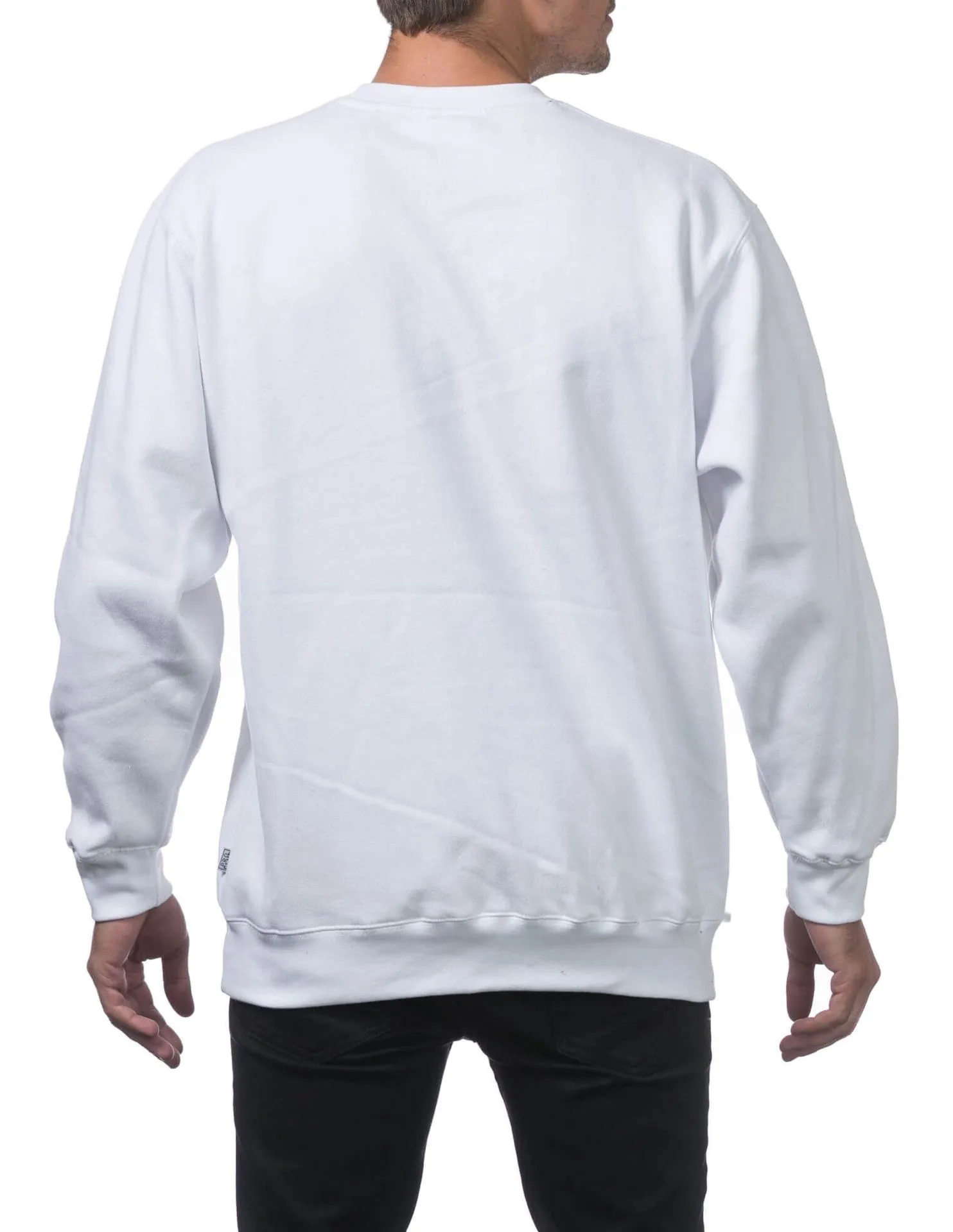 Pro Club Heavyweight Crew Neck Fleece Pullover Sweater (13oz) - WHITE