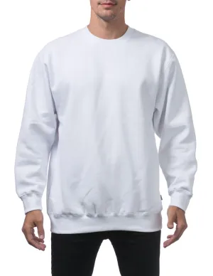 Pro Club Heavyweight Crew Neck Fleece Pullover Sweater (13oz) - WHITE