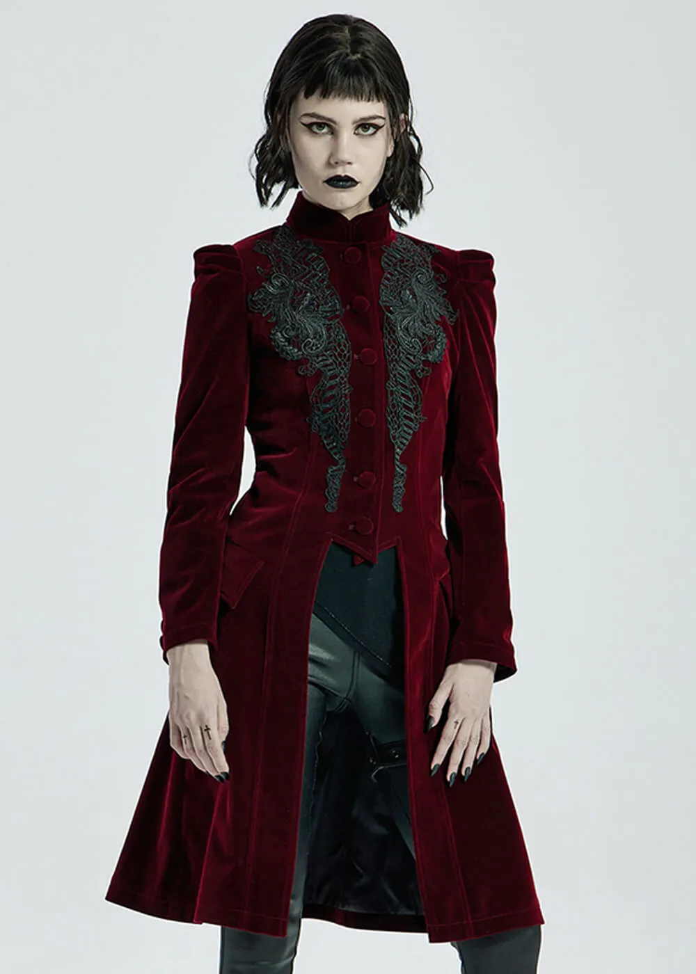Punk Rave Selene Velvet Jas Rood