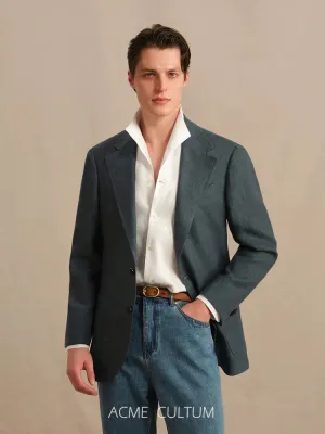Pure Linen Single-Breasted Blazer