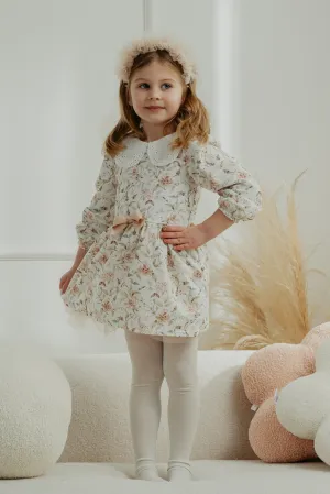 "Bonnie" Dusky Pink Vintage Floral Dress