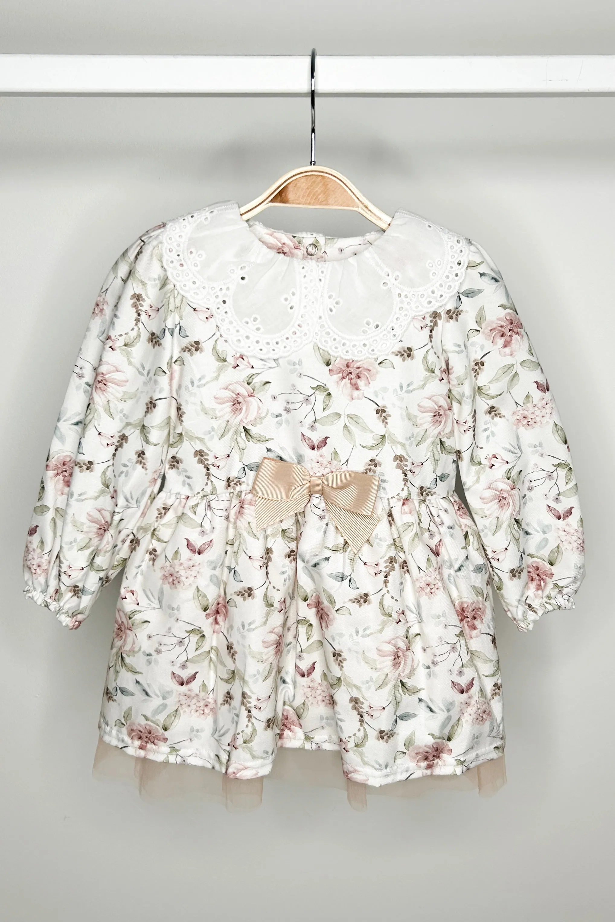 "Bonnie" Dusky Pink Vintage Floral Dress