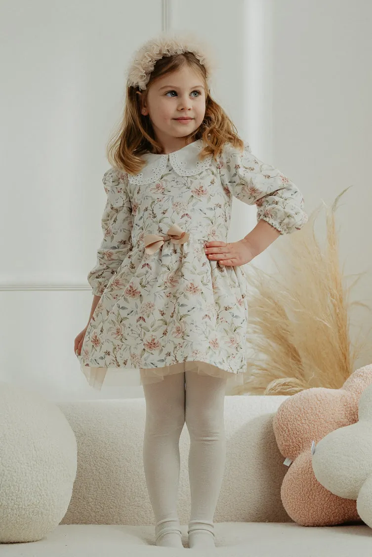 "Bonnie" Dusky Pink Vintage Floral Dress