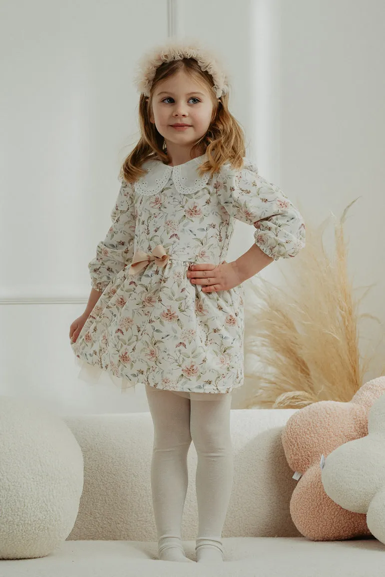 "Bonnie" Dusky Pink Vintage Floral Dress