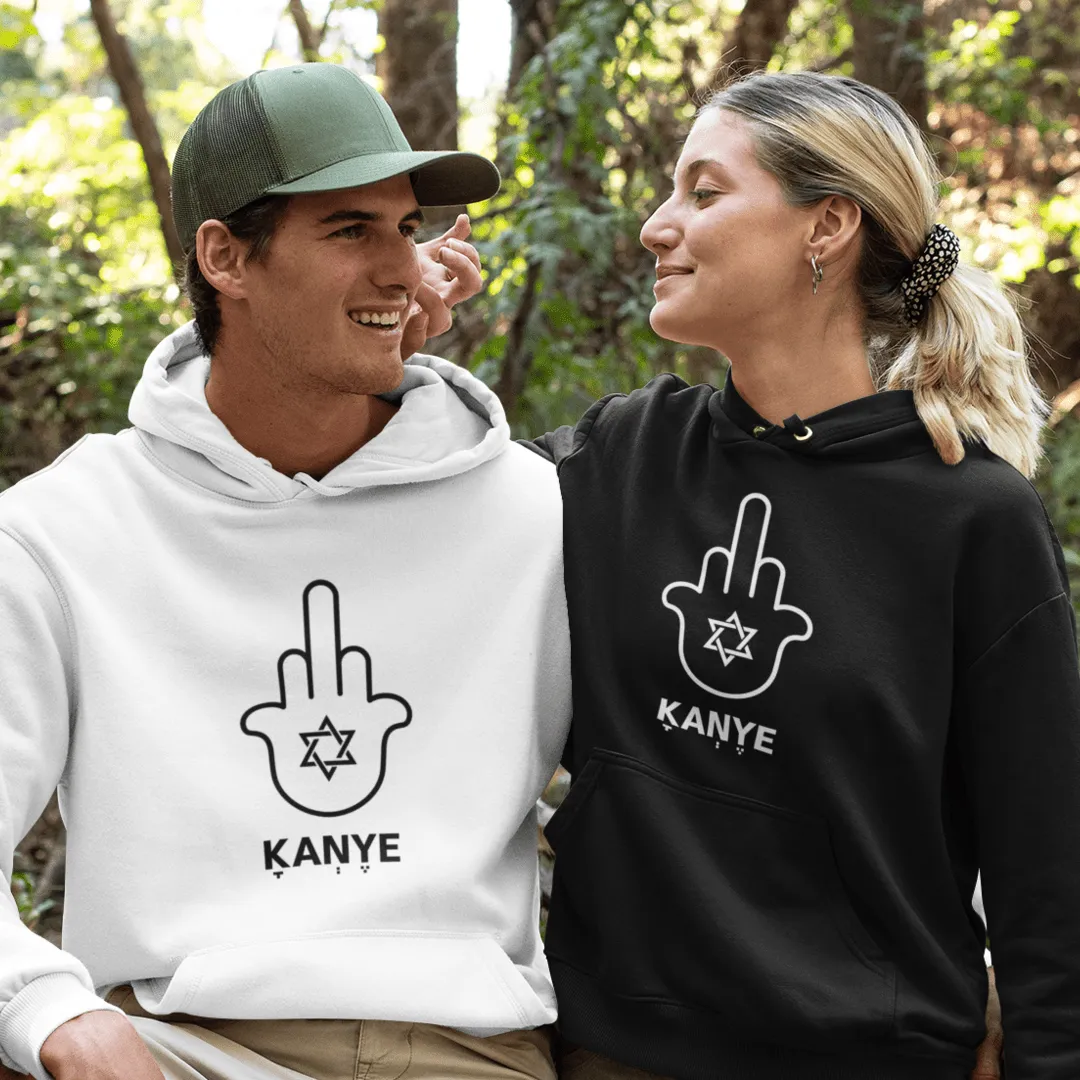 "FUCK KANYE HAMSA" White Custom Unisex Hoodie