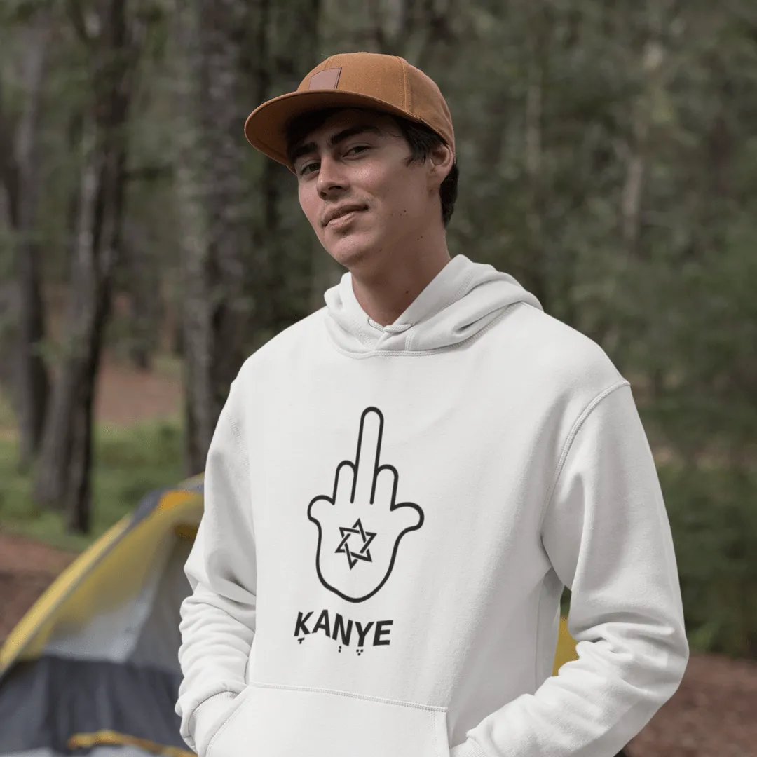 "FUCK KANYE HAMSA" White Custom Unisex Hoodie