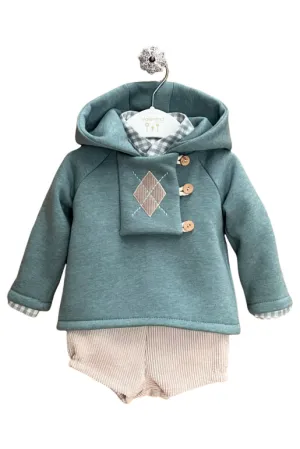 "Gabriel" Sage Green Hoodie, Shirt & Cord Shorts
