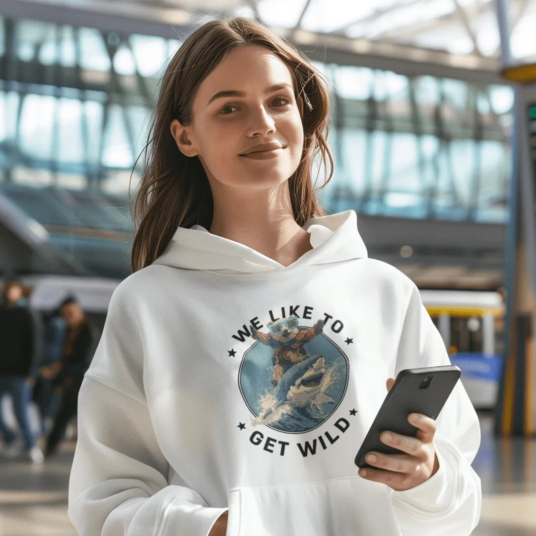 "Get Wild" White Custom Unisex Hoodie