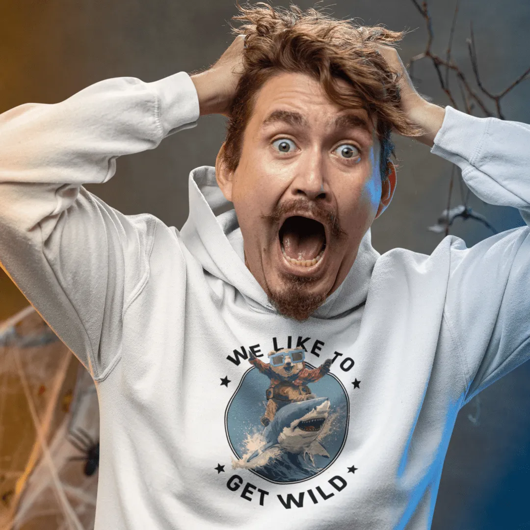"Get Wild" White Custom Unisex Hoodie