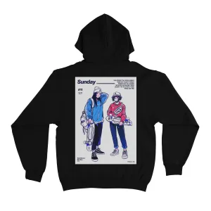 "Sunday Penny" Basic Hoodie Black