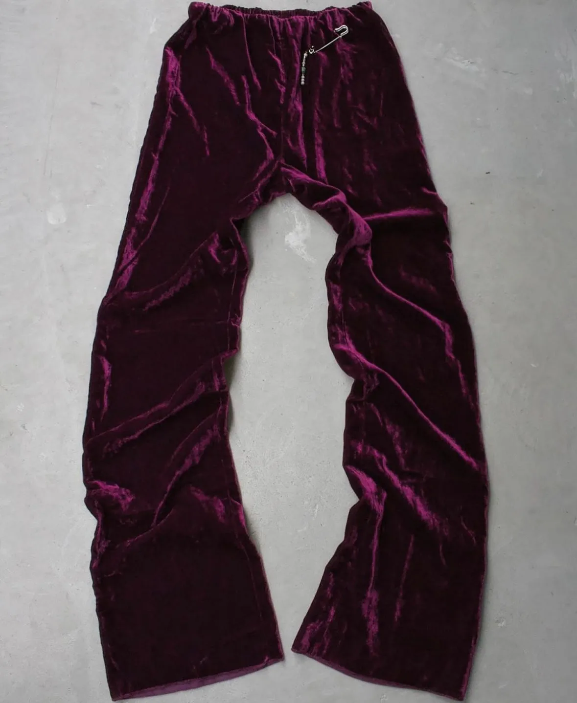 RAF SIMONS SS21 Crushed Velvet Flare Lounge Pants