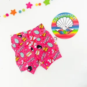 Ready To Ship 3-4Y Pink Superhero Shortie Jogger Shorts